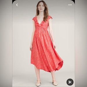 Hatch The Briana Dress - silk red coral color sz 1